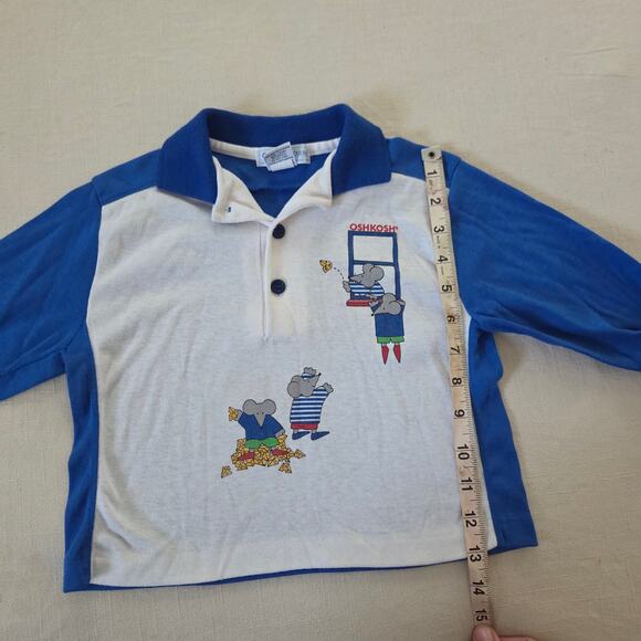 Vintage Oshkosh Mice + Cheese Long Sleeve 2t/3t - Picture 3 of 4